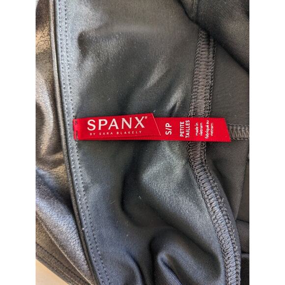Spanx Size Small Faux Leather Leggings Pants Black High Rise Pull On Stretch - Picture 9 of 12
